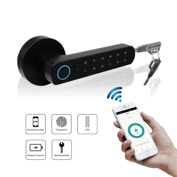Smart Wireless Internet Base Door Lock-Black